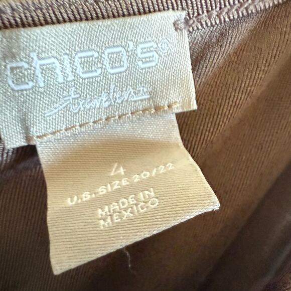 Chico's Womens Jumpsuit Sz 4 XXL 20 22 Taupe Classic Tie Waist Romper - Picture 7 of 8